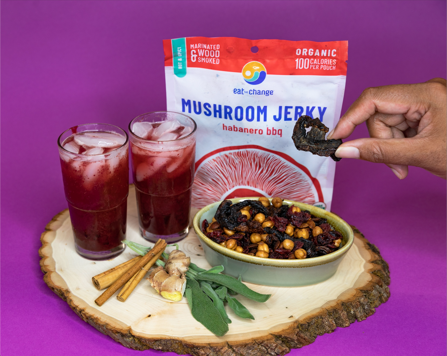 Eat the Change Fall Snack Mix & Blackberry Sage Sparkling Cider